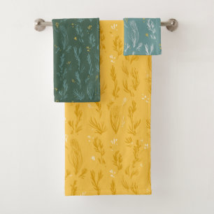 Eté vert herbe ensoleillé jaune & bleu Ensemble de