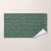 Eté vert herbe ensoleillé jaune & bleu Ensemble de (Serviette à main)
