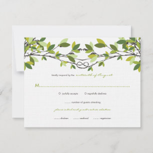 Été Vert noué Aimer Arbres Mariage Carte RSVP