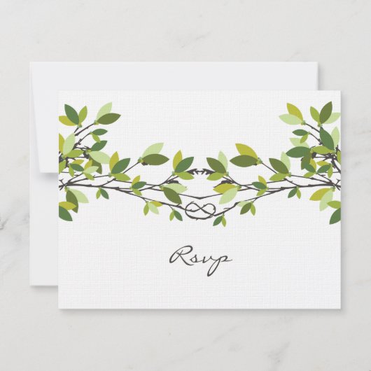 Été Vert noué Aimer Arbres Mariage Carte RSVP (Dos)