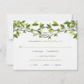 Été Vert noué Aimer Arbres Mariage Carte RSVP (Devant)