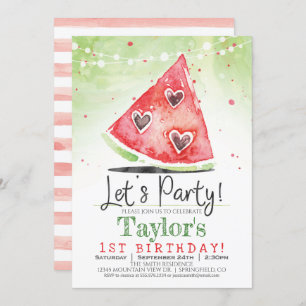 Eté Watermelon Anniversaire Fête Invitation
