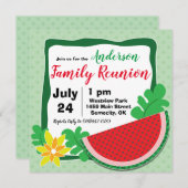 Été Watermelon Famille Réunion Invitations (Devant / Derrière)
