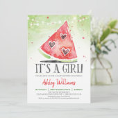 Été Watermelon Girl Baby shower Invitation (Debout devant)