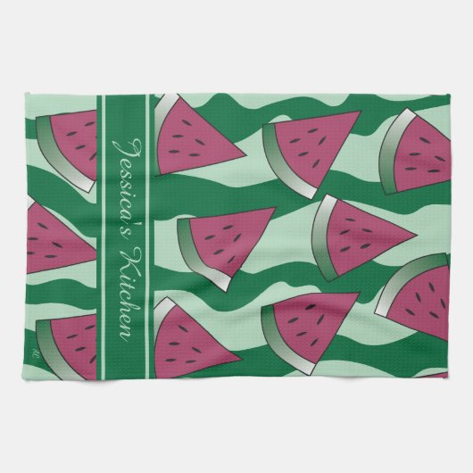 Eté Watermelon Imprimer Serviette de cuisine avec  (Horizontal)