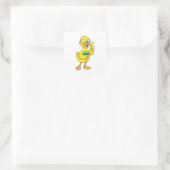 Eten als leraar met boek en bril vierkante sticker (Tas)