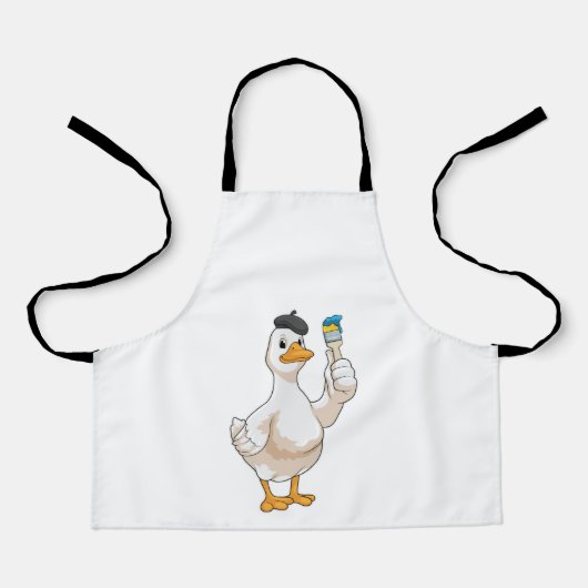 Eten als schilder met penseel van verf schort (Voorkant)