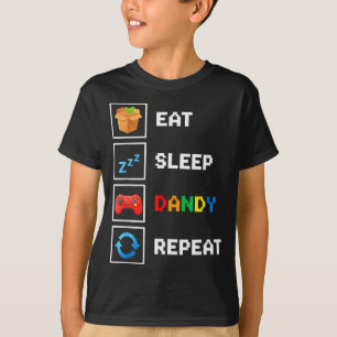 Eten &amp; Drinken Eet Slaap Dandy Herhaal Xel Foo T-shirt