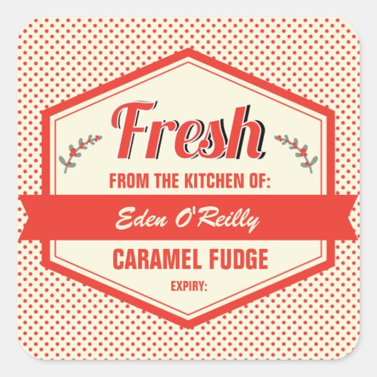  Eten Cadeaubonnen - Kerstmis Vierkante Sticker (Voorkant)