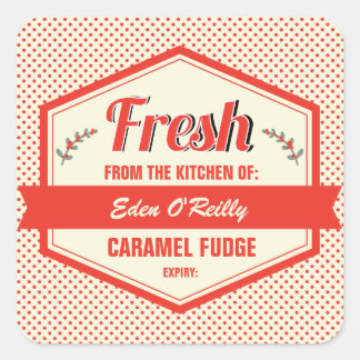  Eten Cadeaubonnen - Kerstmis Vierkante Sticker