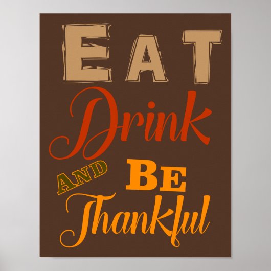 eten drink is de herfst van de Thanksgiving in het Poster (Voorkant)