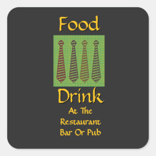 Eten Drinken Bij Restaurant Bar Of Café Bruiloft Z Vierkante Sticker