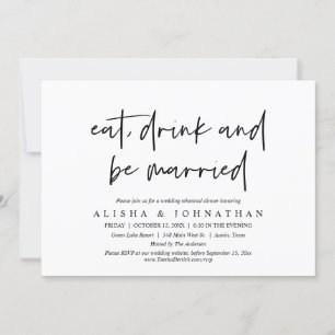 Eten, Drinken en getrouwd zijn bruiloft repetitie  Kaart