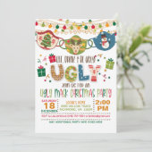 Eten, Drinken en lelijk zijn - Ugly Mask Christmas Kaart (Staand voorkant)