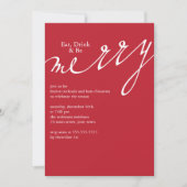 Eten, Drinken en vrolijk zijn - Kerstfeest Kaart (Voorkant)