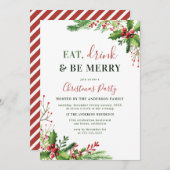 Eten, Drinken en vrolijk zijn | Uitnodiging voor k (Voorkant / Achterkant)