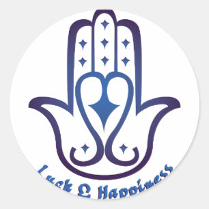 Eten en geluk ronde sticker