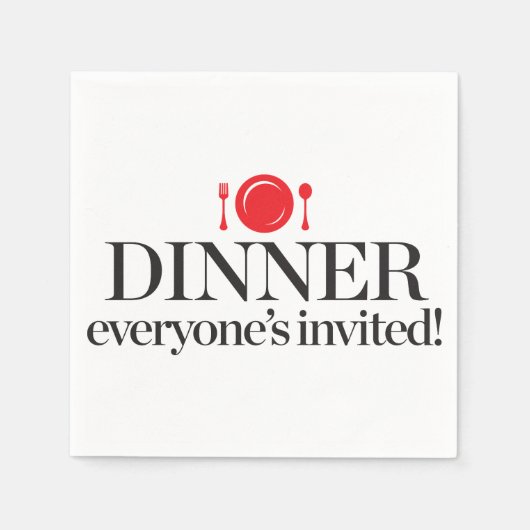Eten Iedereen uitgenodigd Servetten (Voorkant)