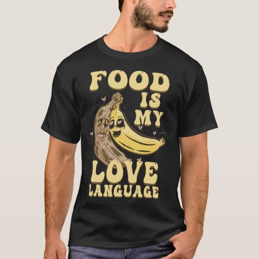 Eten is mijn liefdestaal Executive Chef Bananen T-shirt (Voorkant)