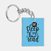 Eten Lezen Slaap Boek Liefhebber Sleutelhanger (Voorkant Links)