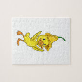 Eten met geel Bell-Pet Legpuzzel (Horizontaal)