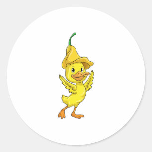 Eten met geel Bell-Pet Ronde Sticker