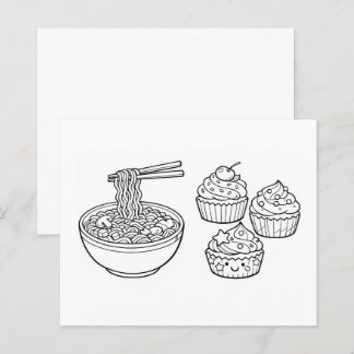 Eten Noedels Cupcake Zwart Wit Kleurplaat