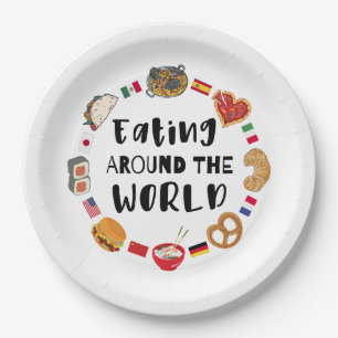 Eten over de hele wereld papieren bordje