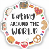 Eten over de hele wereld sticker (Voorkant)