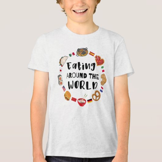 Eten over de hele wereld Tri-Blend shirt (Voorkant)
