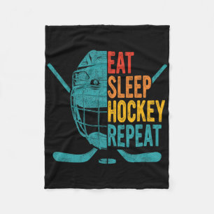 Eten Slaap Hockey Herhaal Hockey Pret IJshockey  Fleece Deken