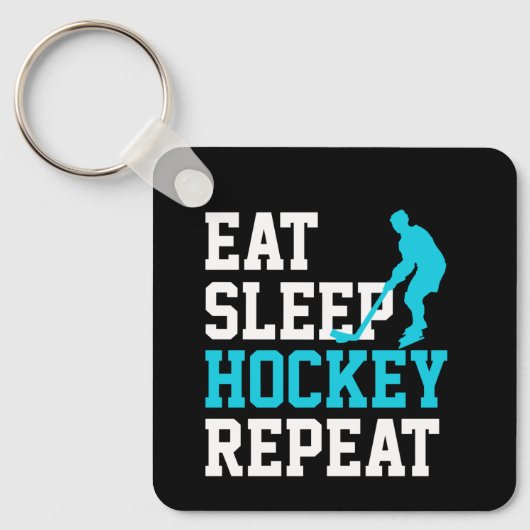Eten Slaap Hockey Herhalen Sleutelhanger (Voorkant)
