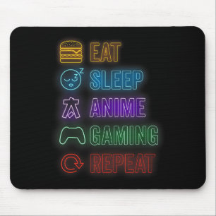 Eten Slapen Anime Gamen Herhalen Gamer Mannen Tien Muismat
