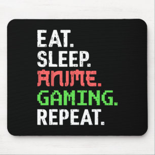 Eten Slapen Anime Gamen Herhalen Grappige Gamer An Muismat