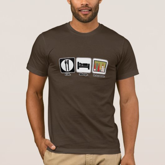 eten slapen backgammon t-shirt (Voorkant)
