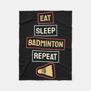 Eten Slapen Badminton Herhalen Badminton Speler Re Fleece Deken