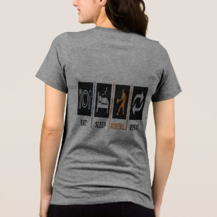 Eten Slapen Basketbal Herhalen Dames Achterkant Pr Tri-Blend Shirt