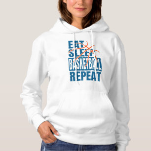 ETEN SLAPEN BASKETBAL HERHALEN HOODIE