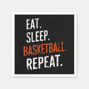 Eten Slapen Basketbal Herhalen Retro Vintage Servet