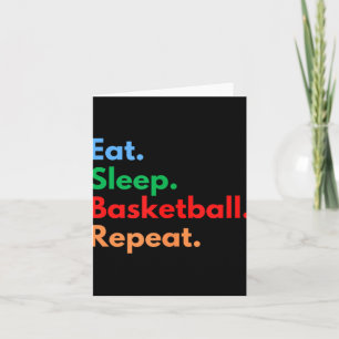 Eten Slapen Basketbal Herhalen Voor Basketbalspele Kaart