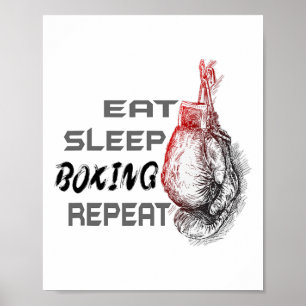 Eten Slapen Boksen Herhalen Boksen Enthousiast  Poster