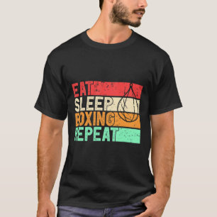 Eten Slapen Boksen Herhalen Retro Mma-vechter Kick T-shirt