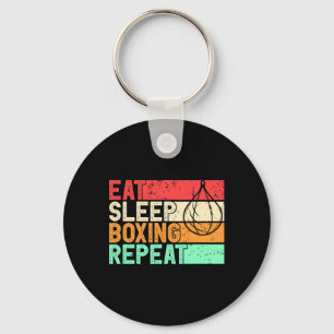 Eten Slapen Boksen Herhalen Retro Mma Vechters Kic Sleutelhanger