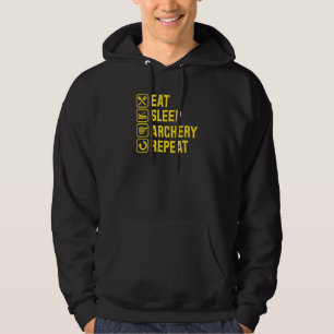 Eten Slapen Boogschieten Herhalen Eenvoudig Minima Hoodie