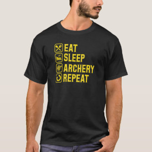 Eten Slapen Boogschieten Herhalen Eenvoudig Minima T-shirt