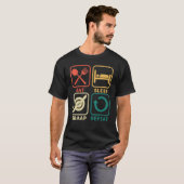 Eten Slapen Braap Herhalen Drijven Één Wiel Elektr T-shirt (Voorkant volledig)