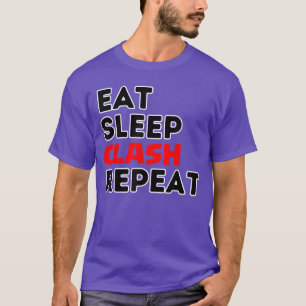 Eten Slapen Clash Herhaal Video Game Royale Video T-shirt