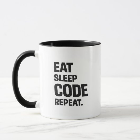 Eten Slapen Code Herhalen – Grappige Programmeur H Mok (Links)