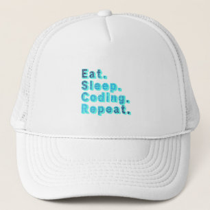 Eten Slapen Coden Herhalen - Grappige Tech Humor Trucker Pet