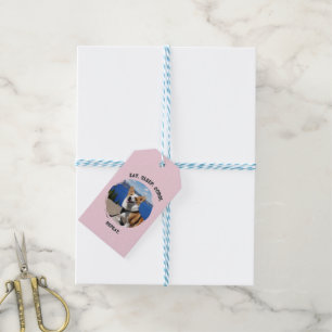 'Eten. Slapen. Corgi. Herhalen.' Aanpasbare foto Cadeaulabel
